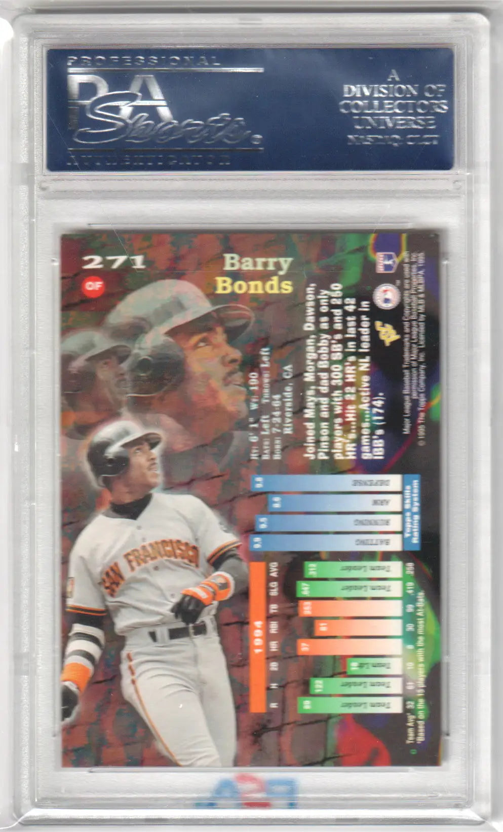 Barry Bonds 1995 Stadium Club baseball card from Columbia Hobby PSA 10 GEM MINT