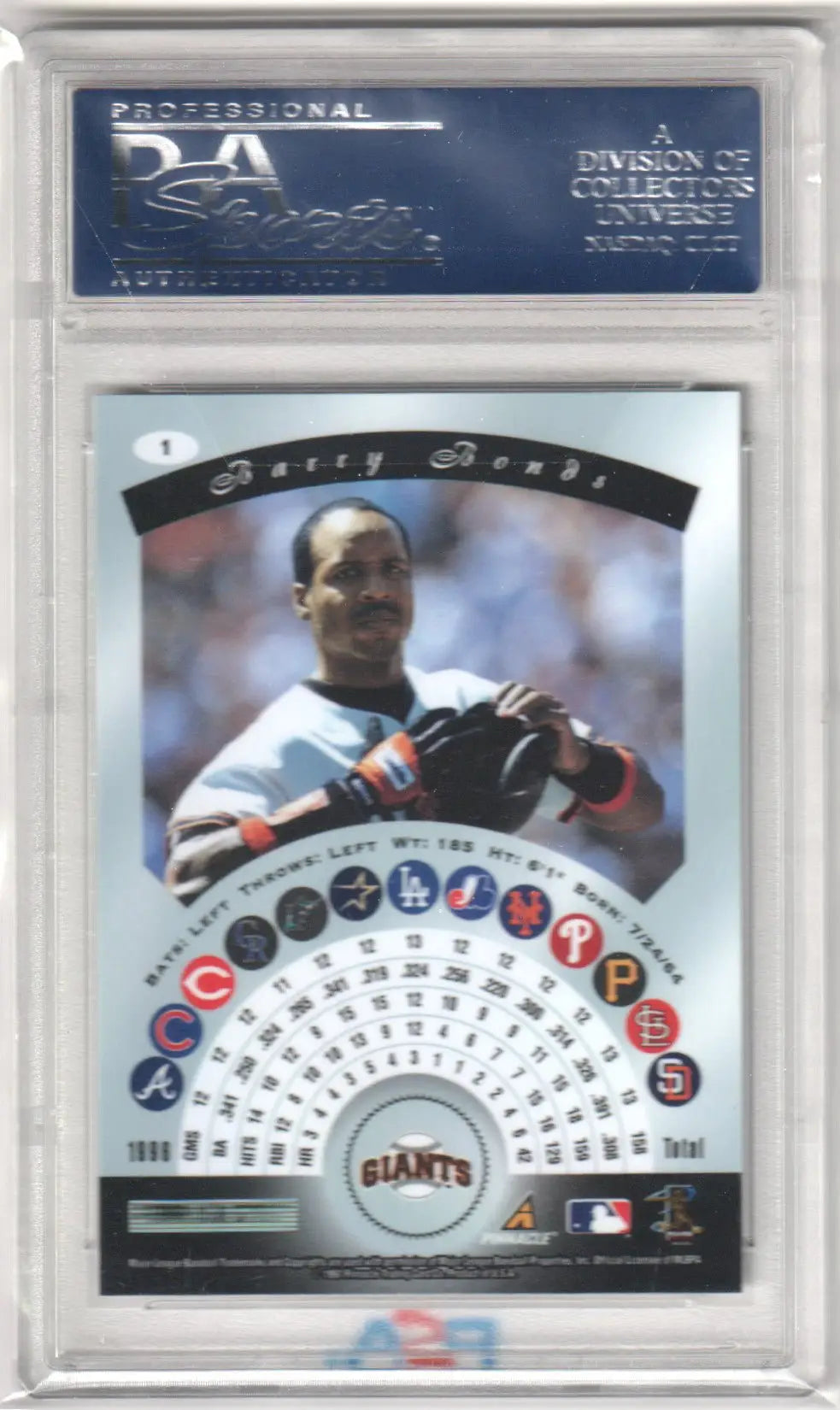 Barry Bonds 1997 Pinnacle Certified baseball card PSA 10 GEM MINT Columbia Hobby