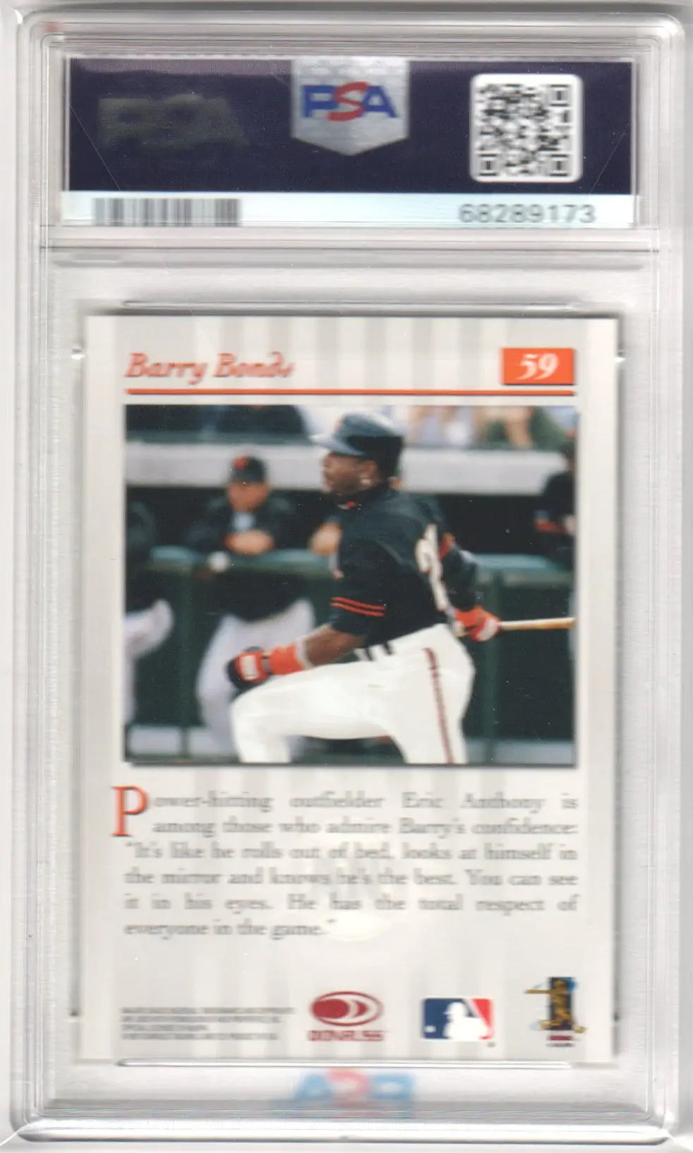 Graded Barry Bonds 1997 Studio Press Proof Gold baseball card from Columbia Hobby