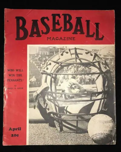 Vintage Baseball Magazine April 1938 featuring Joe Cronin and Jim Turner on the cover