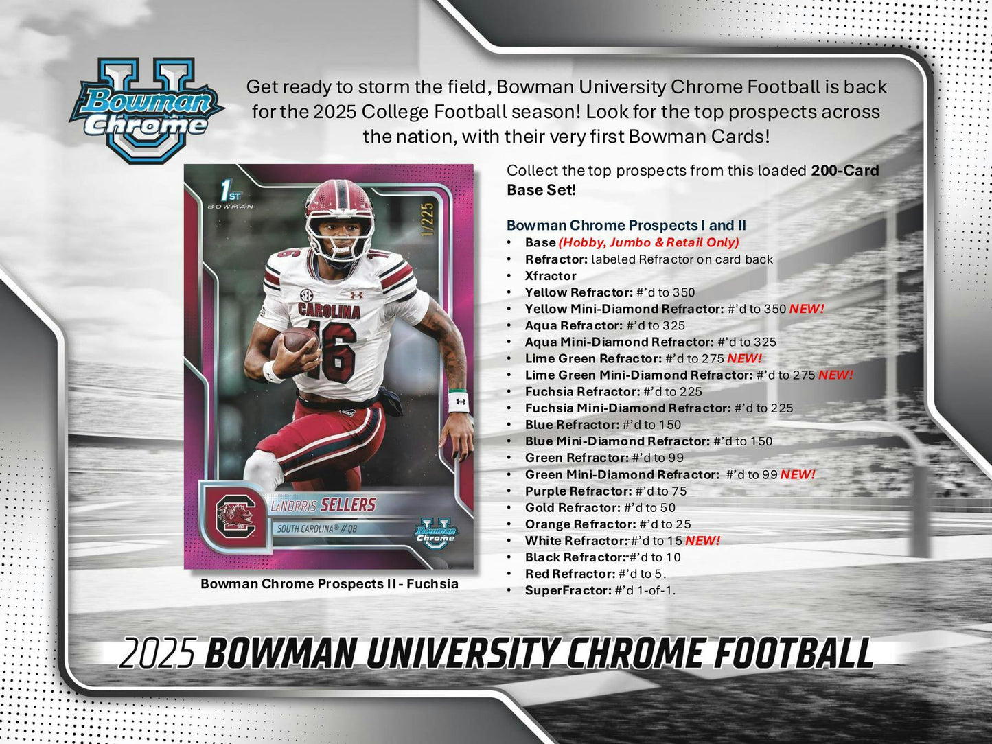 2025 Bowman University Chrome Football Blaster Box | Columbia Sports Cards