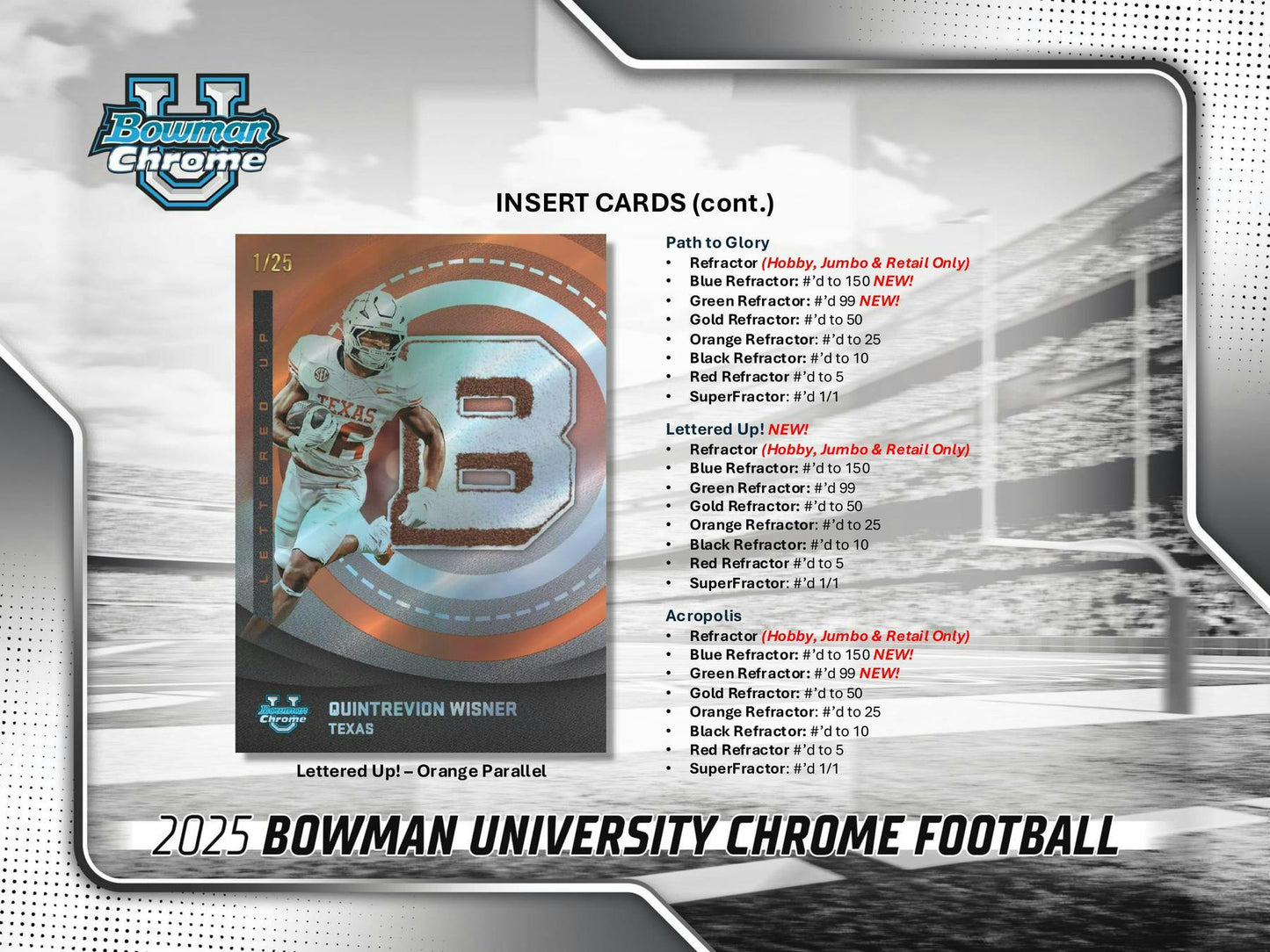 2025 Bowman University Chrome Football Blaster Box | Columbia Sports Cards