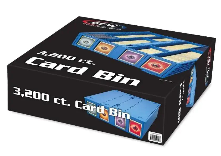 Black cardboard card bin with partitions for storing loose Trading Cards Pokemon MTG Sports Cards
