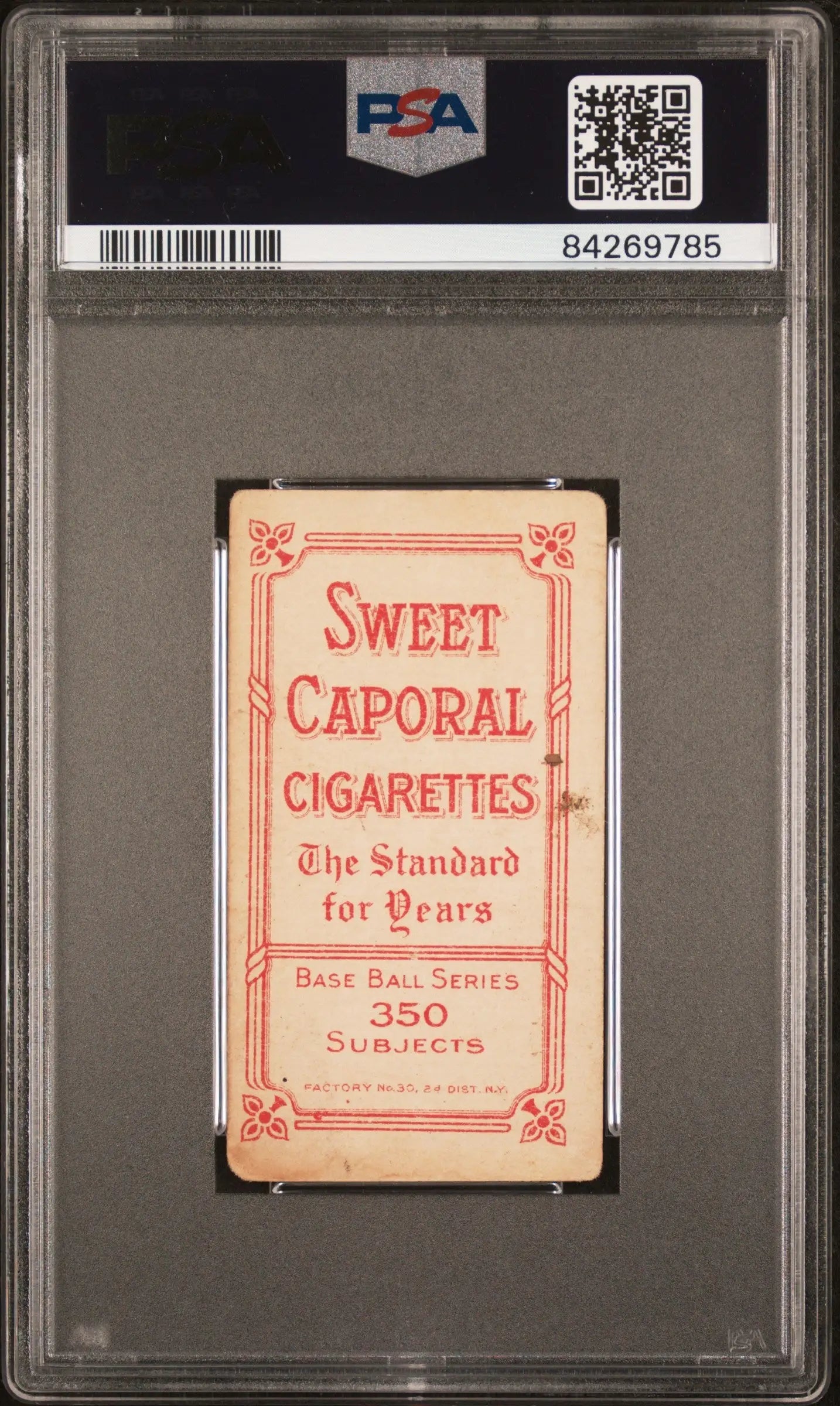Vintage Beals Becker T206 Sweet Caporal 350/30 in protective PSA grading case