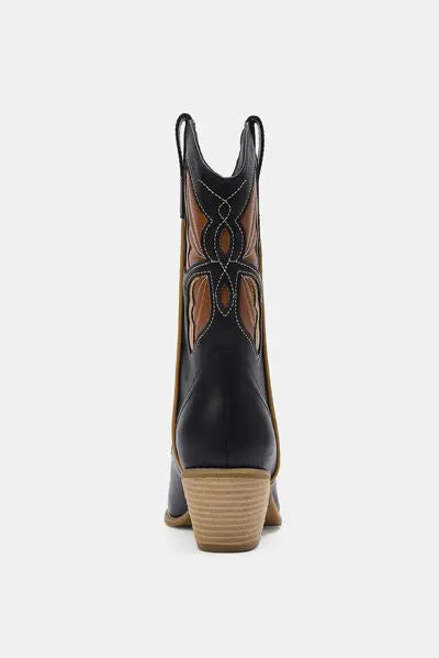 Beast Fashion Butterfly Cut Detail Point Toe Boots - Butterfly Cut Detail Point Toe Boots