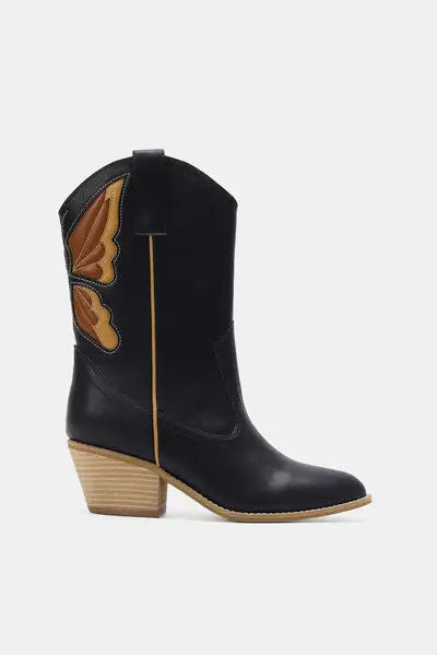 Beast Fashion Butterfly Cut Detail Point Toe Boots - Butterfly Cut Detail Point Toe Boots