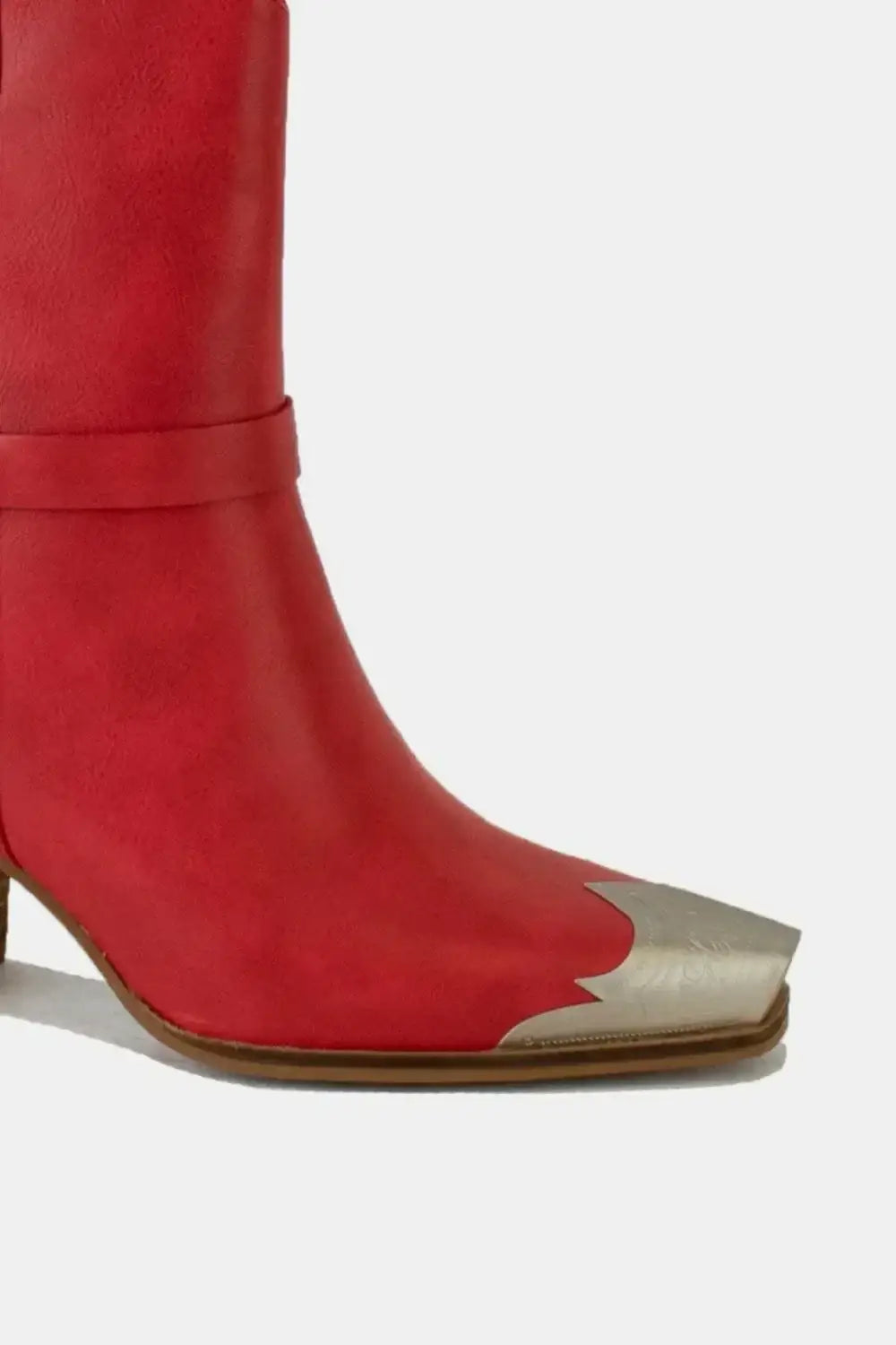 Beast Fashion Faux Leather Metal Toe Ankle Boots - Shoes