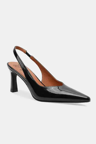 Beast Fashion Faux Leather Point Toe Slingback Pumps - Ladies Faux Leather Point Toe Shoes