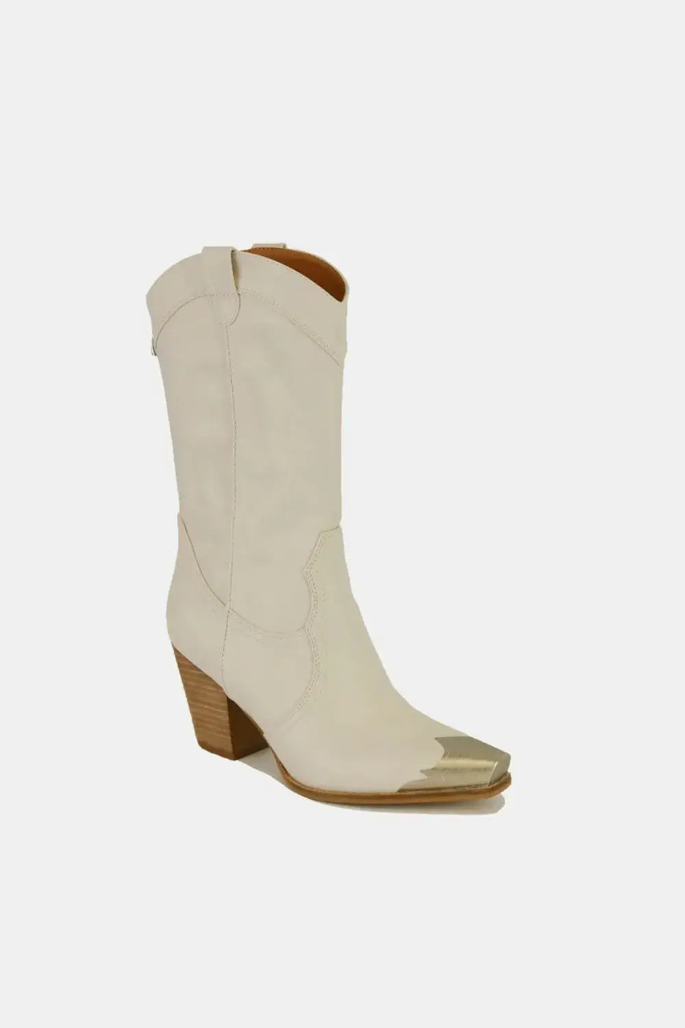 Beast Fashion Metal-Toe Block Heel Ankle Boots - Shoes