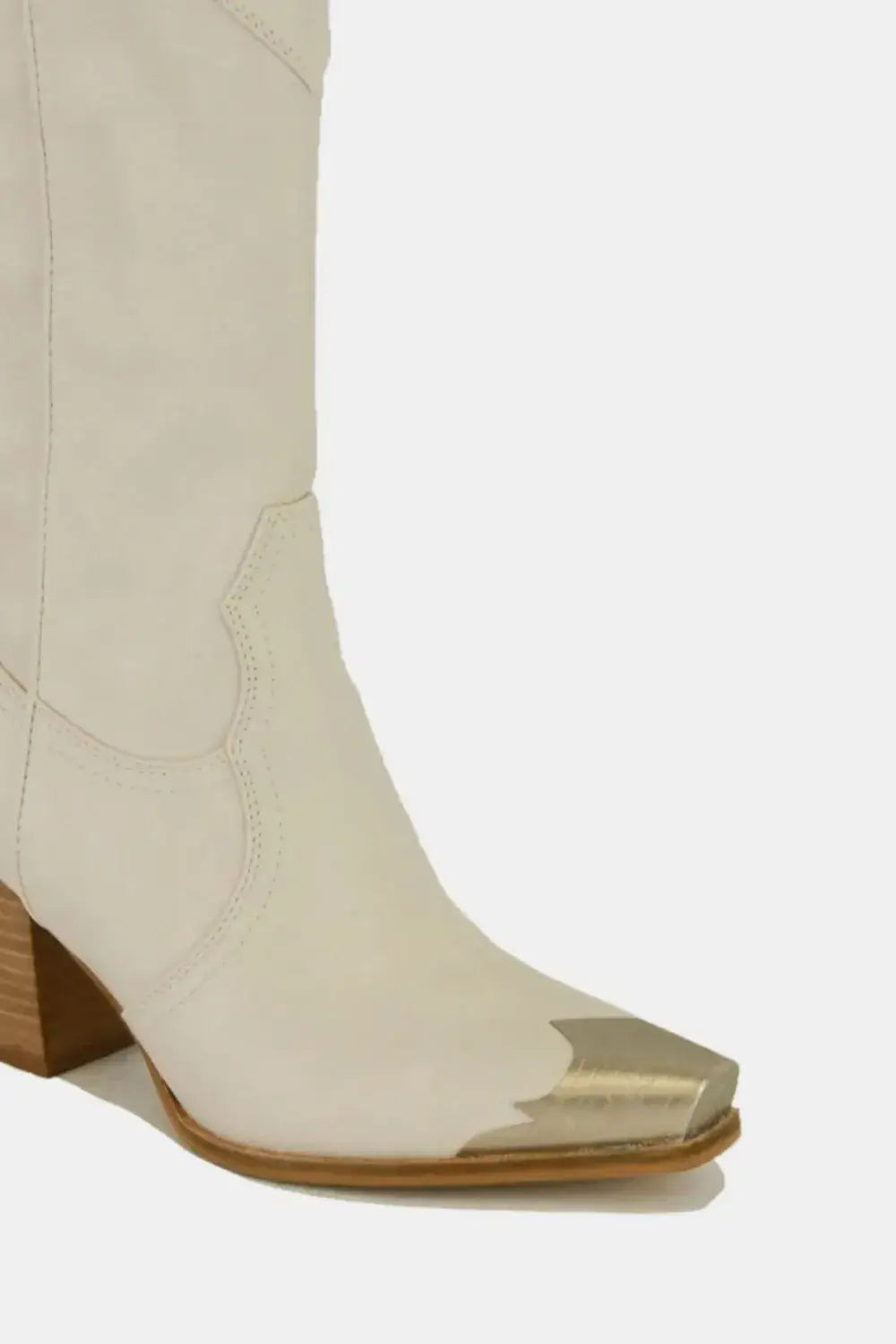 Beast Fashion Metal-Toe Block Heel Ankle Boots - Shoes