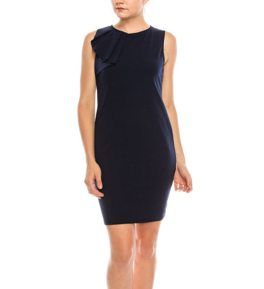 LAST ONE! BEBE Ruffled, Sharp Navy Sleeveless Mini LAST ONE Size 2 Remaining  USA ?? American Made Women's Apparel