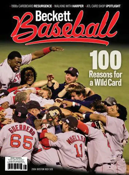 Beckett Baseball Card Monthly November 2025 cover featuring Boston Red Sox celebrating