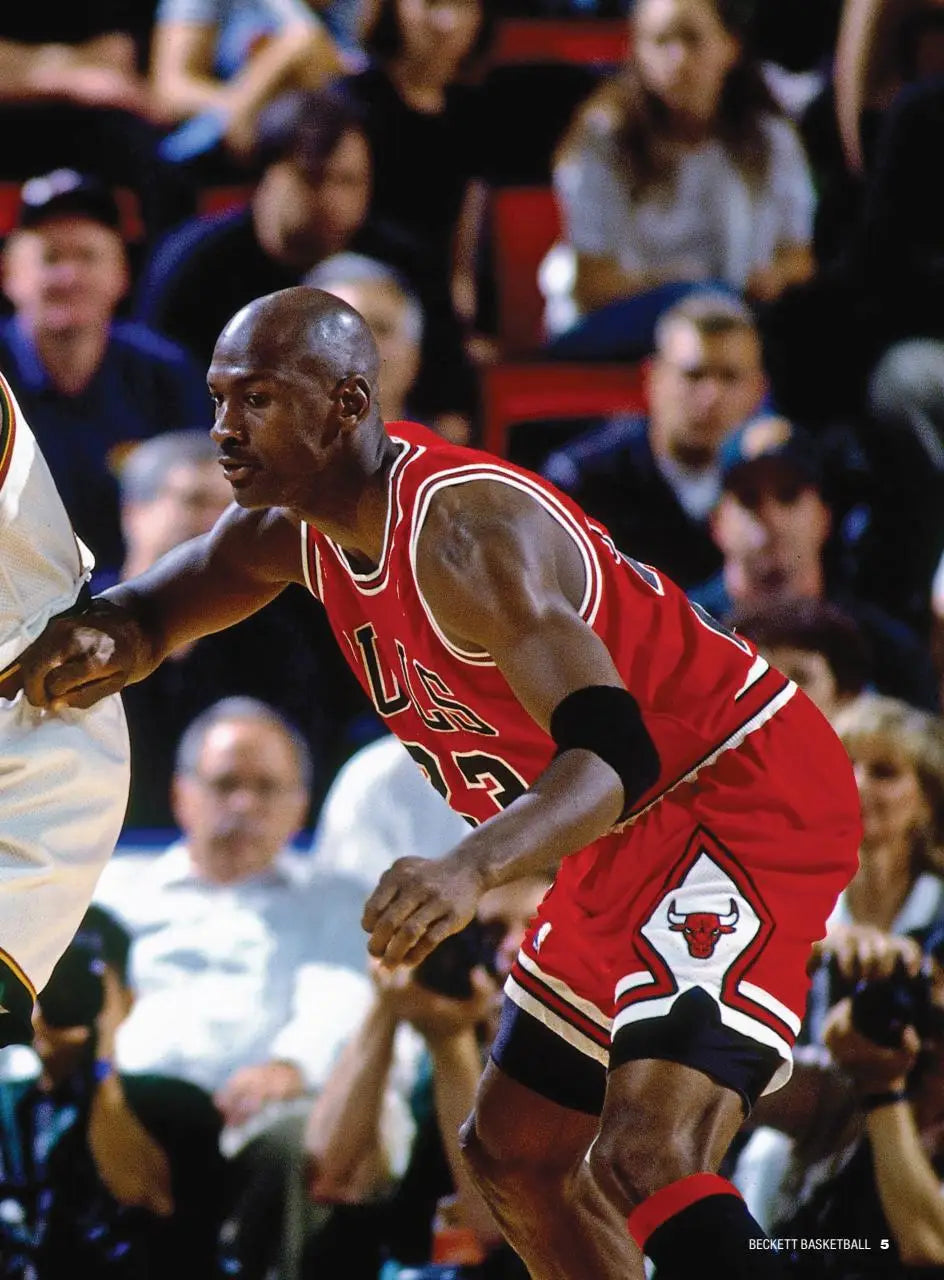 Michael Jordan in action on a Beckett basketball card from August 2025 NBA Champs