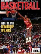 Collectible Beckett Basketball magazine featuring Dominique Wilkins dunking for basketball card collecting