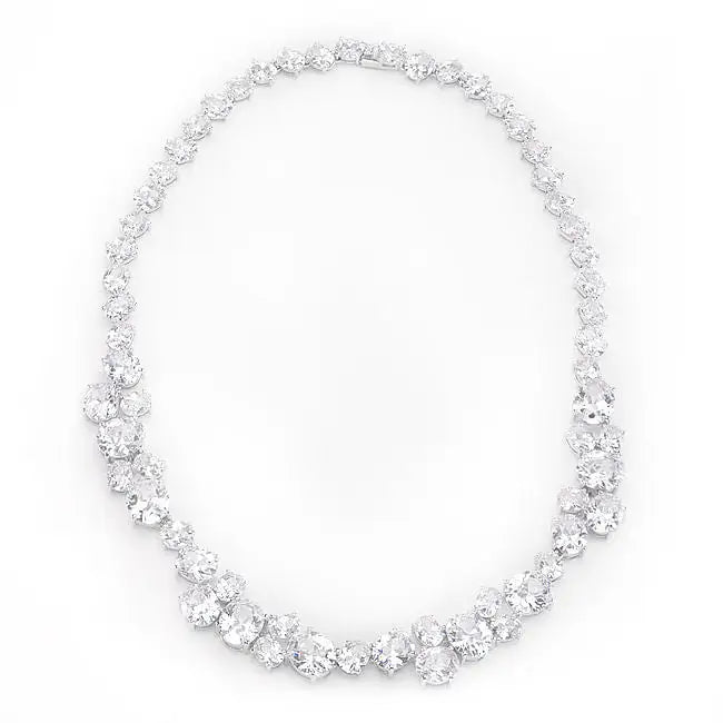 Bejeweled Cubic Zirconia Collar Necklace - Necklaces