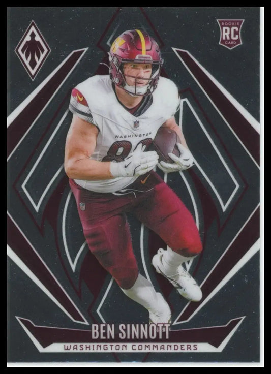 Ben Sinnott rookie football card from Panini Phoenix 2024 Washington Commanders
