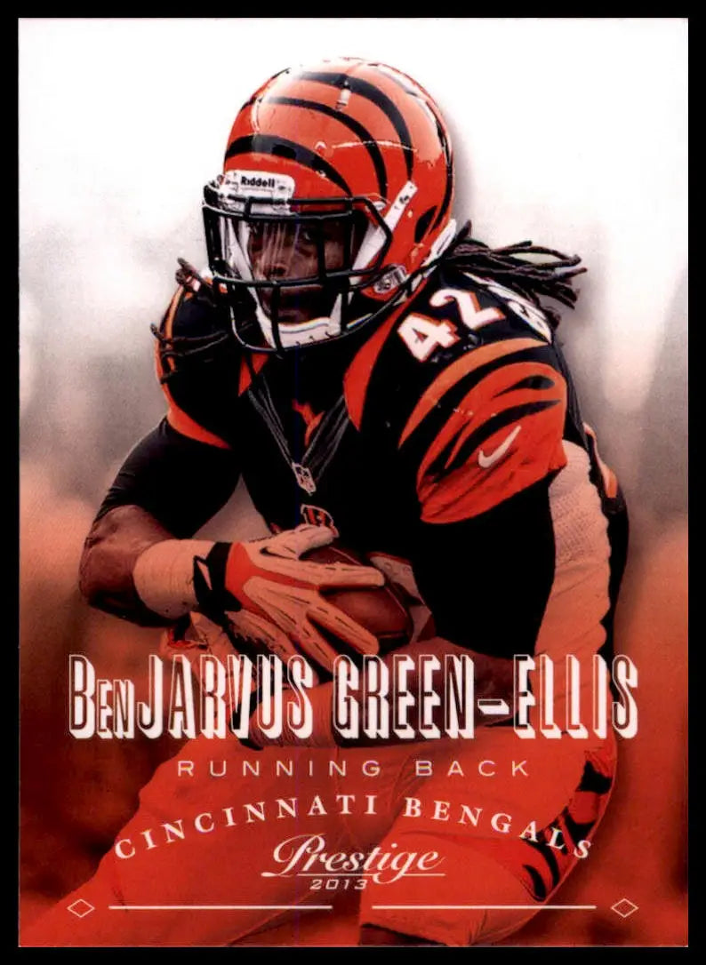 Football trading card featuring BenJarvus Green-Ellis in Bengals uniform from Panini Prestige
