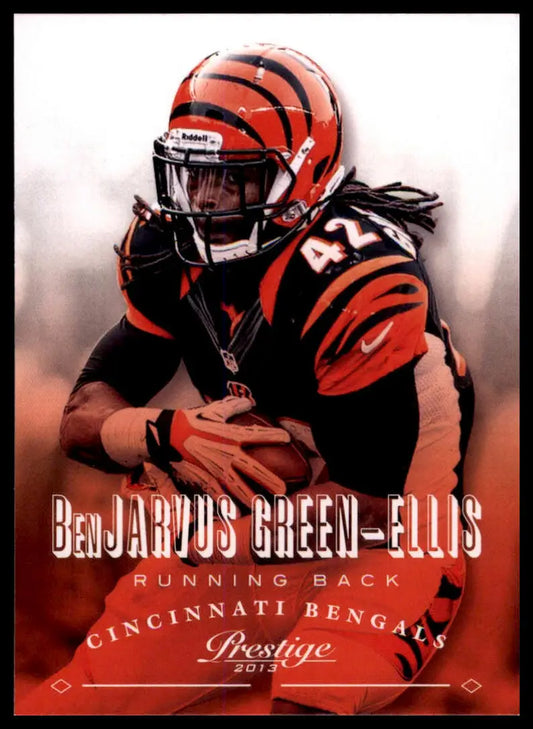 Football trading card featuring BenJarvus Green-Ellis in Bengals uniform from Panini Prestige