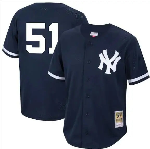 Navy blue Bernie Williams New York Yankees Cooperstown Collection mesh batting practice jersey