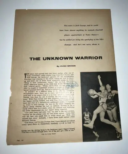 Birdie Tebbetts Signed Magazine Page showcasing vintage basketball article from 1957