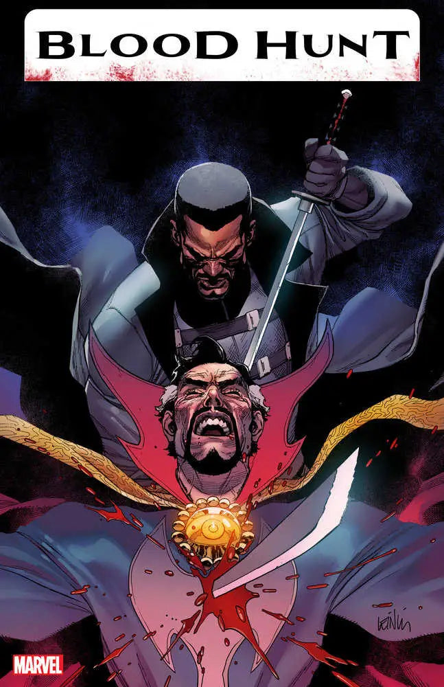 Blood Hunt #1 artwork features a fierce duel between Marvel characters with swords