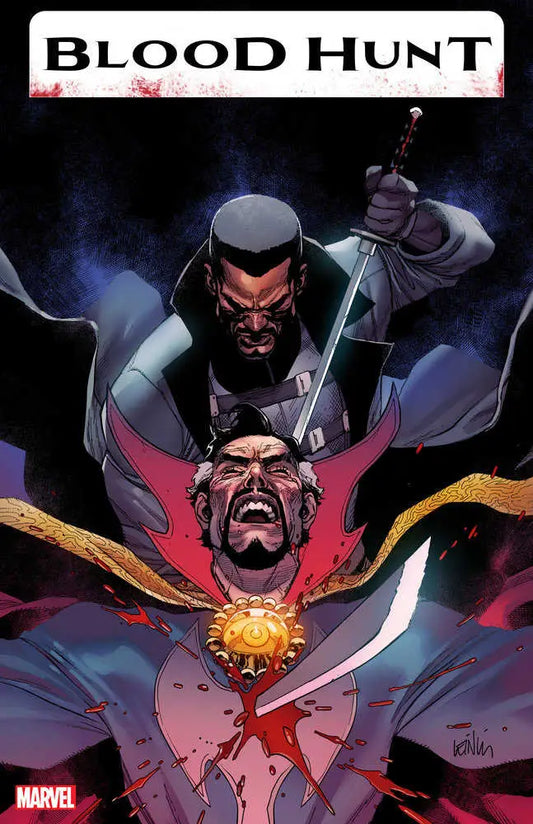 Blood Hunt #1 artwork features a fierce duel between Marvel characters with swords