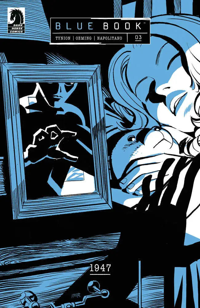 Comic book cover of Blue Book: 1947 #3 with artistic blue and black design, ideal for collectors of trading cards