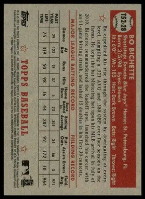 Bo Bichette baseball card from 2021 Topps 1952 Topps Redux for Toronto Blue Jays