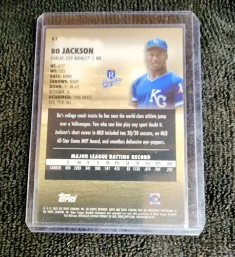Bo Jackson 2023 Topps Stadium Club Chrome Silver Refractor Baseball Card Image