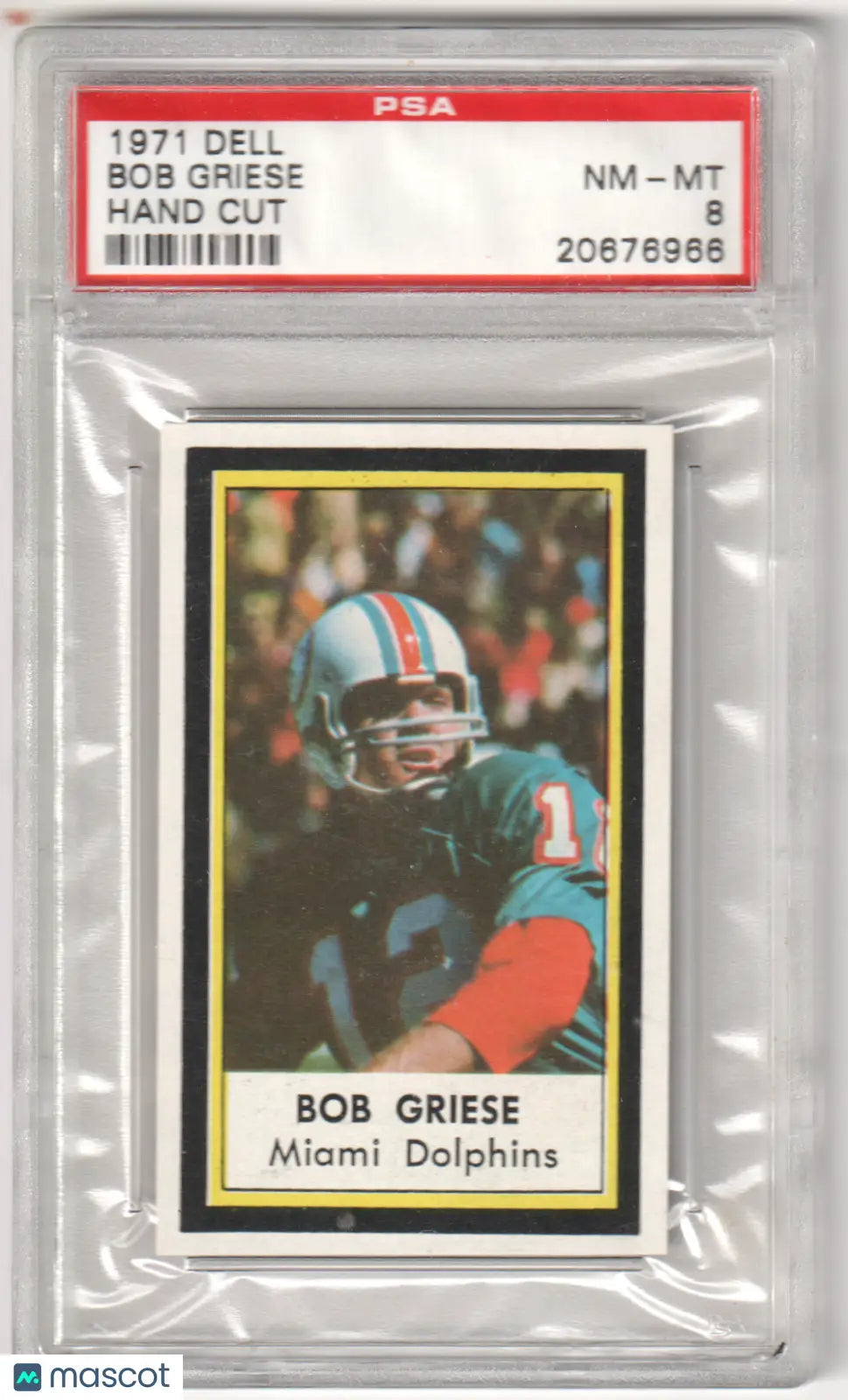 Columbia Hobby Bob Griese 1971 Dell PSA 8 NM-MT Miami Dolphins football card