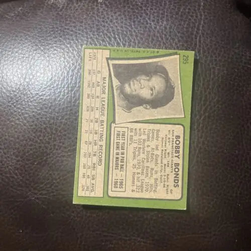Vintage Bobby Bonds trading card from the 1971 Topps set featuring the Giants