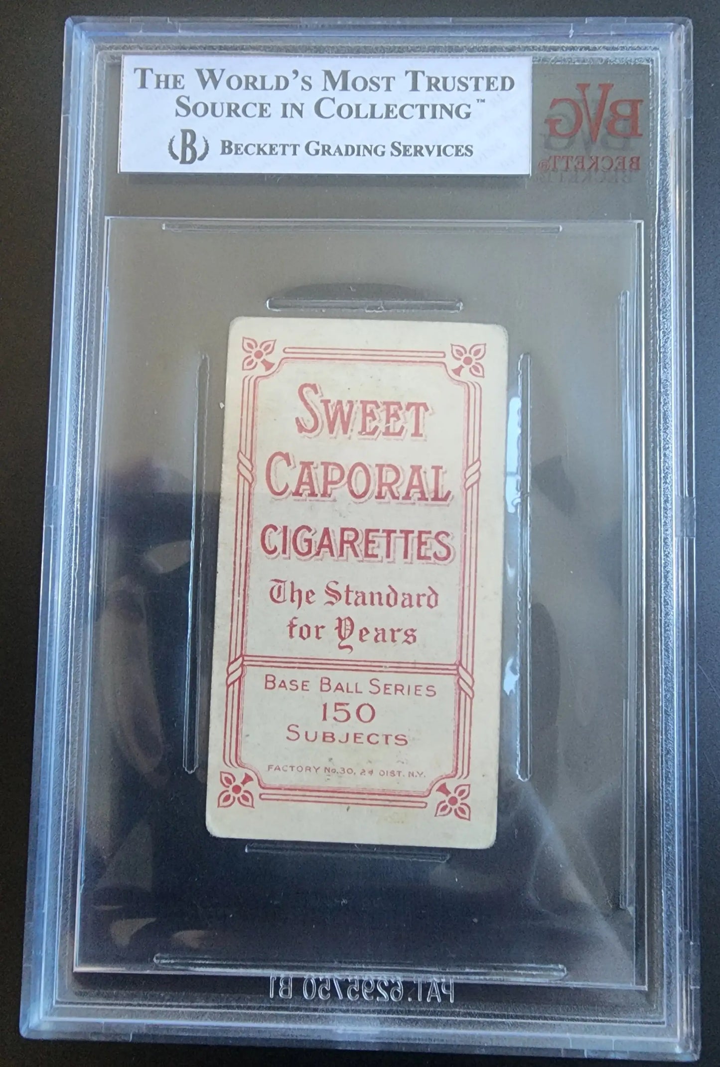 Bobby Wallace 1909-11 T206 Sweet Caporal 150/30 trading card in graded case