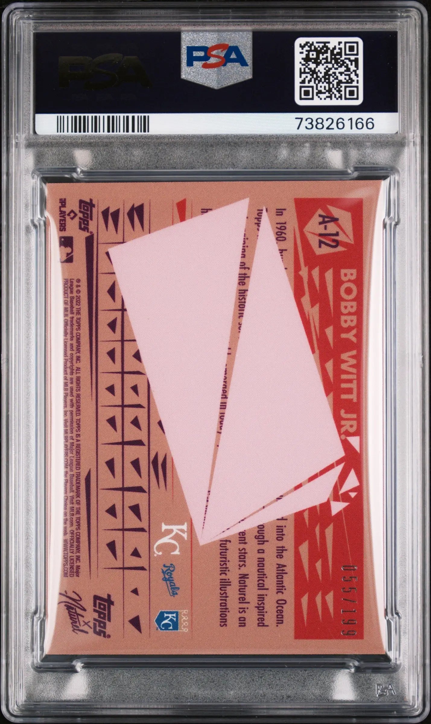 Bobby Witt Jr. 2022 Topps X Naturel trading card in protective case with reddish back