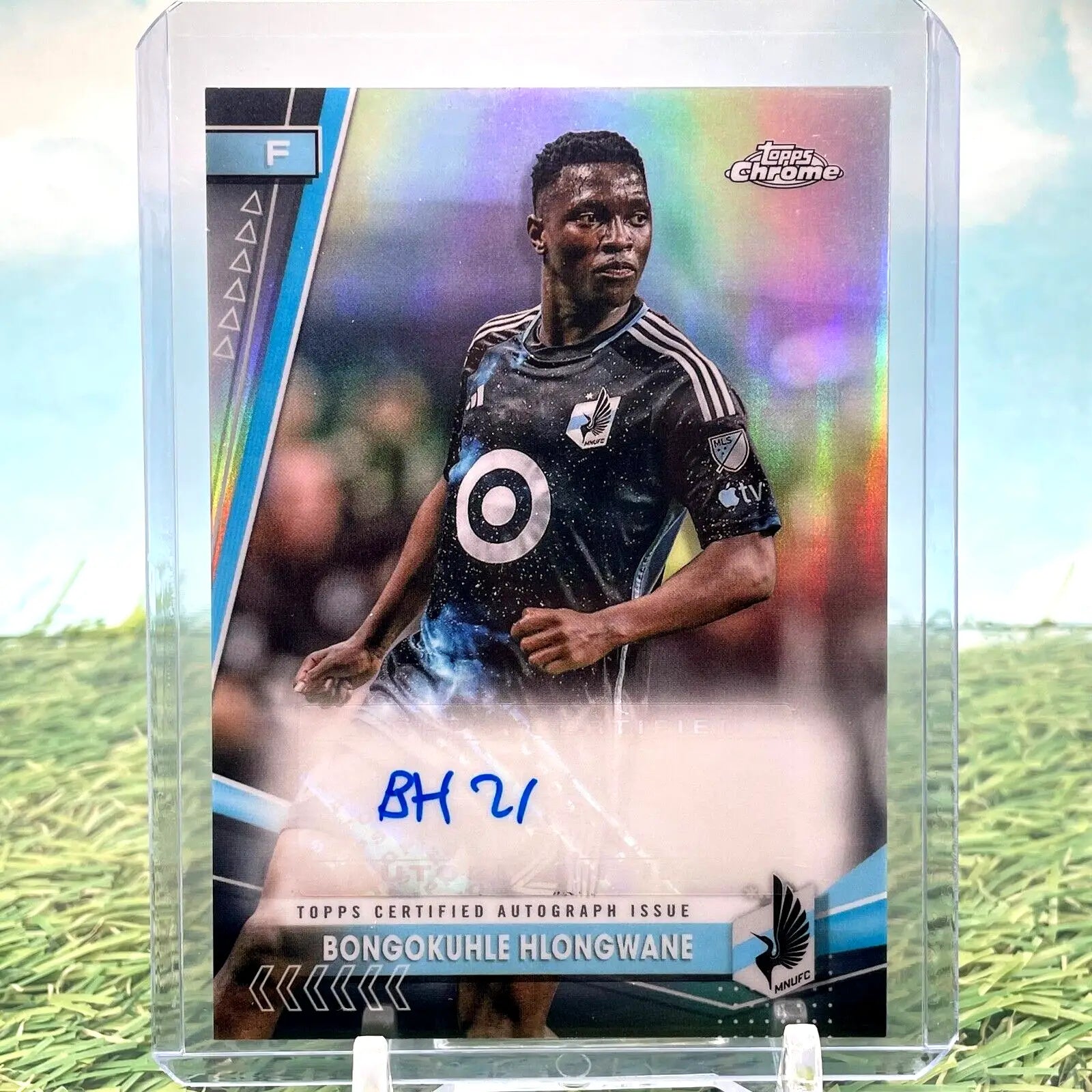 Bongokuhle Hlongwane autographed Topps Chrome Refractor soccer card #CA-BH for collectors