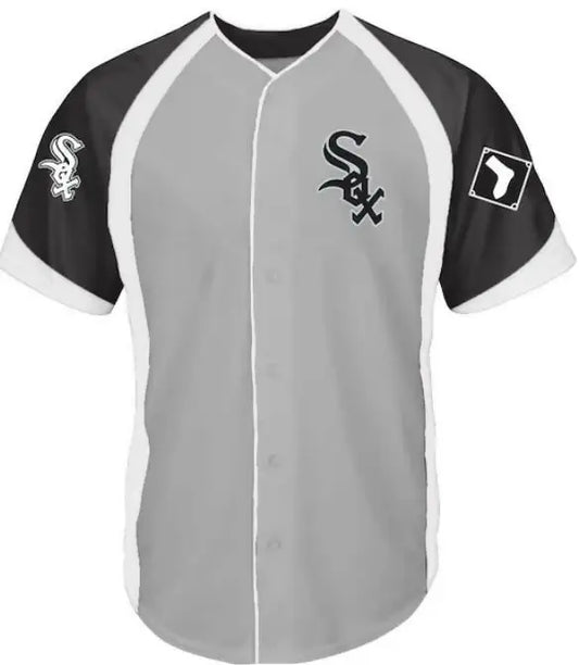 Chicago White Sox baseball jersey displayed on Boston Red Sox Big & Tall Colorblock Jersey