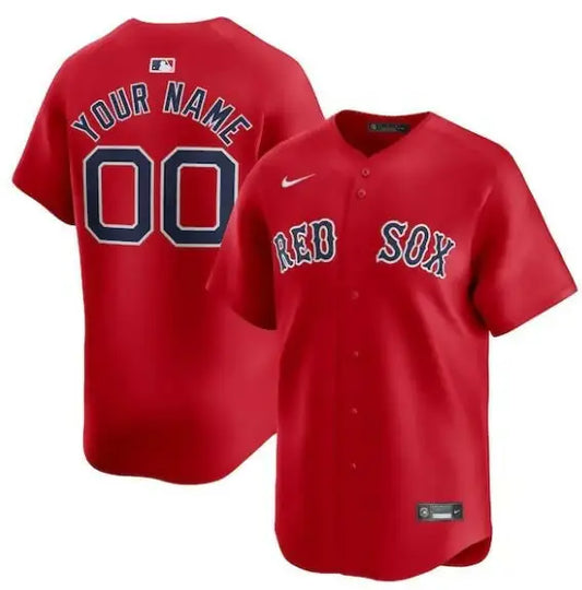 Red Boston Red Sox Nike Alternate Limited Custom Baseball Jersey for fans