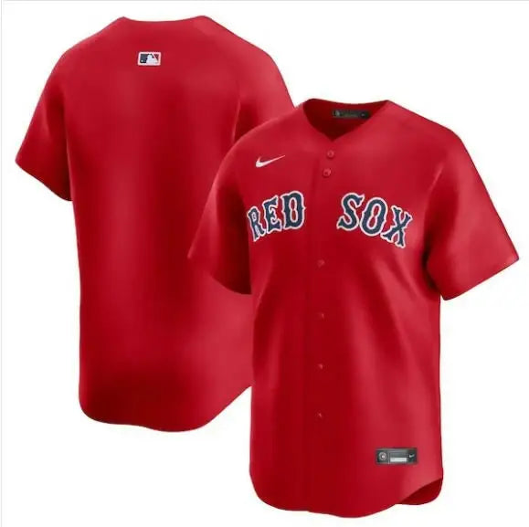 Red Boston Red Sox Nike Alternate Limited Jersey displayed on a product page