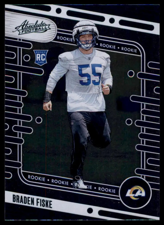 Collectible Braden Fiske Panini Absolute football card featuring player in uniform number 55
