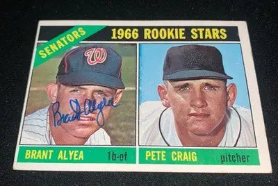 Brant Alyea 1966 Topps Baseball Trading Card Rookie Stars autographed memorabilia