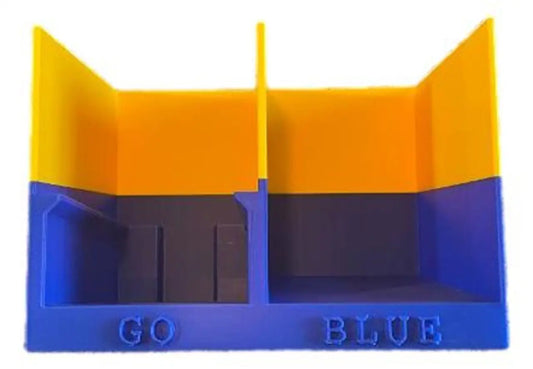 Break Buddy GO Blue Michigan Card Organizer with two compartments for card breakers