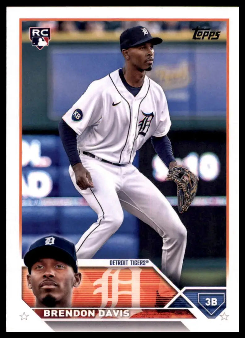 Brendon Davis baseball card from 2023 Topps Rookie set featuring Detroit Tigers player