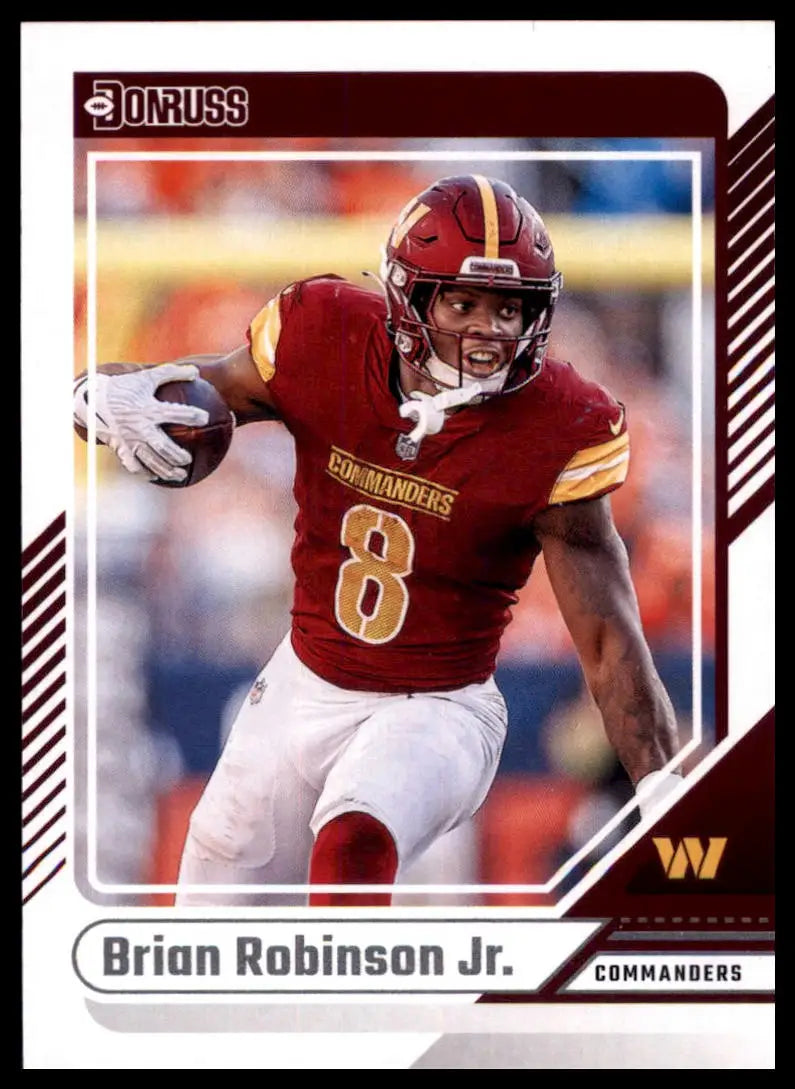 Football trading card of Brian Robinson Jr. 2024 Donruss Washington Commanders player