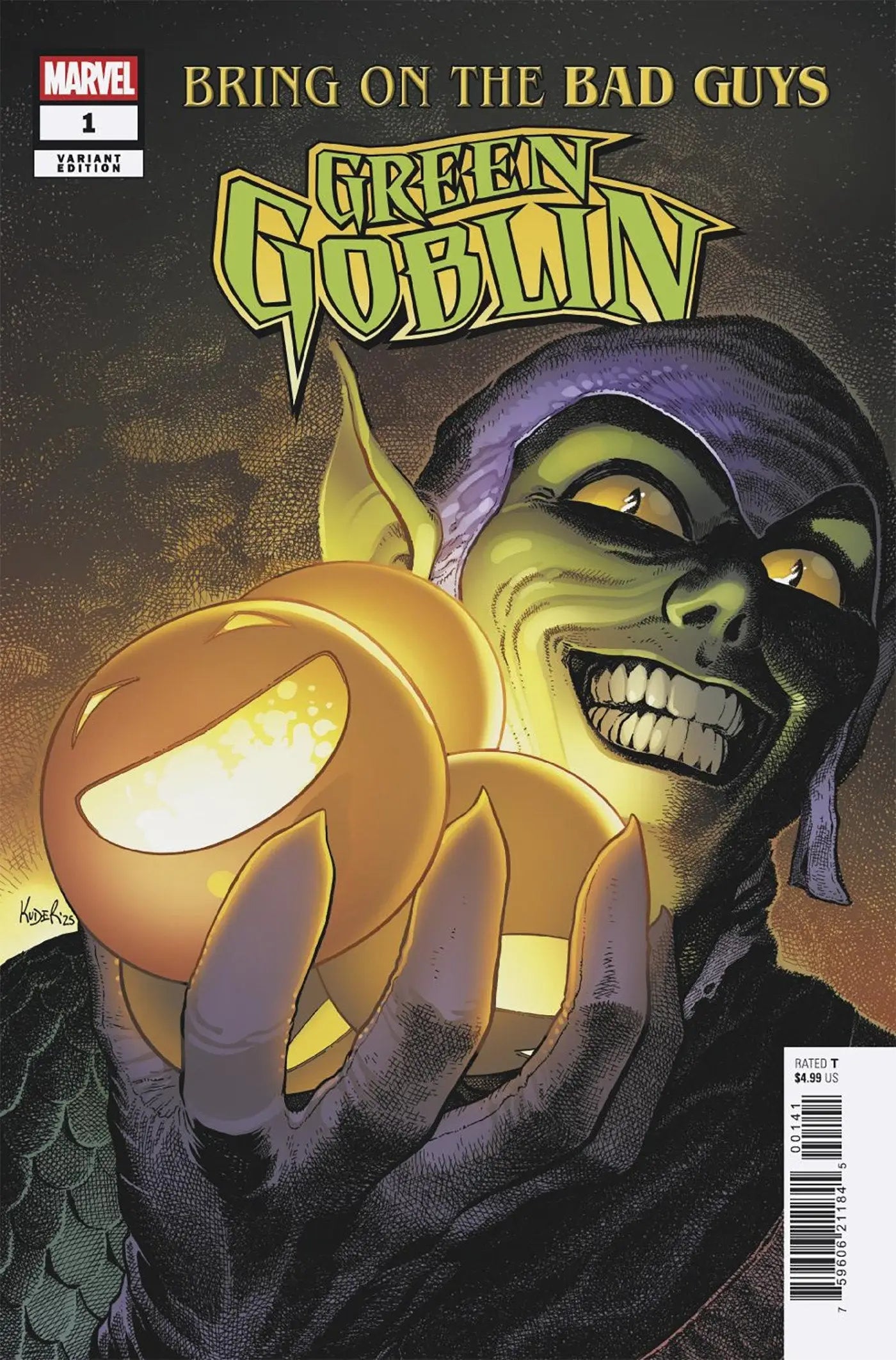Green Goblin comic book Bring On The Bad Guys Aaron Kuder Variant featuring Aaron Kuder artistry