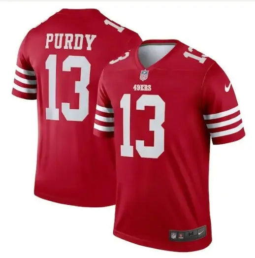 Red Brock Purdy San Francisco 49ers Nike Team Legend Jersey with 13 on front and back