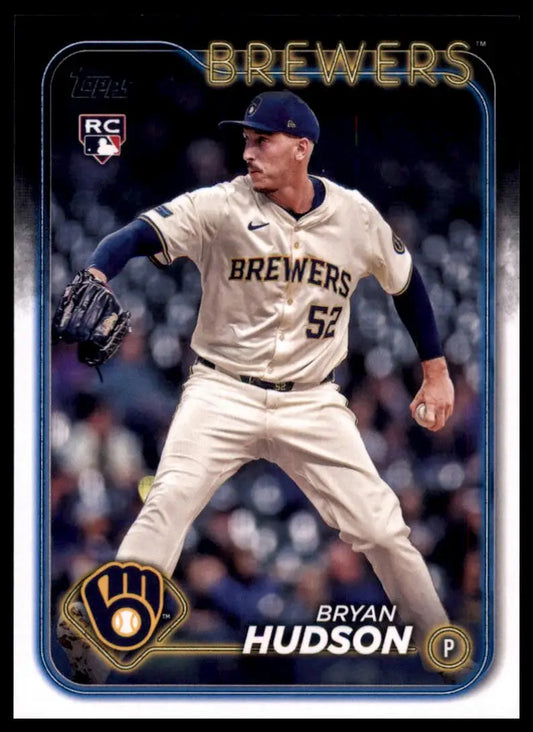 Bryan Hudson rookie baseball card from Topps Update 2024 Milwaukee Brewers collection