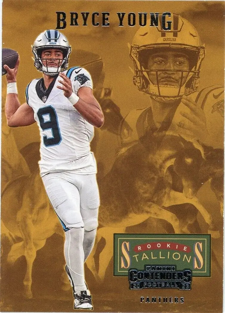 Bryce Young 2023 Panini Contenders Rookie Stallions #3 Carolina Panthers Card image