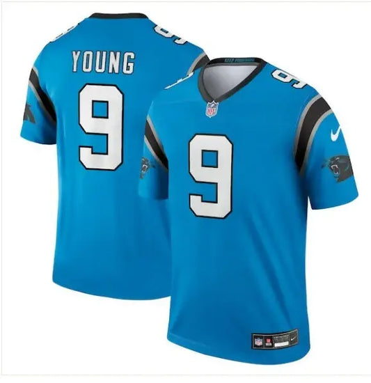 Bryce Young Carolina Panthers blue Nike Legend jersey with number 9 on front