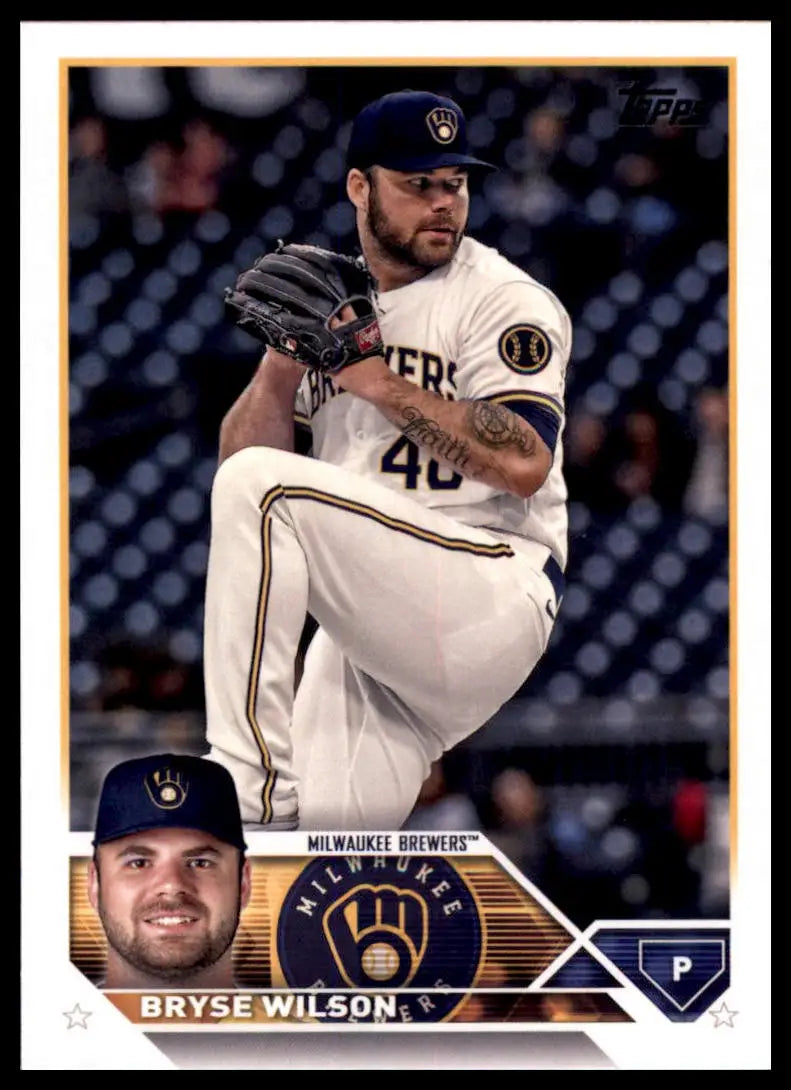 Bryse Wilson baseball card from 2023 Topps Milwaukee Brewers series
