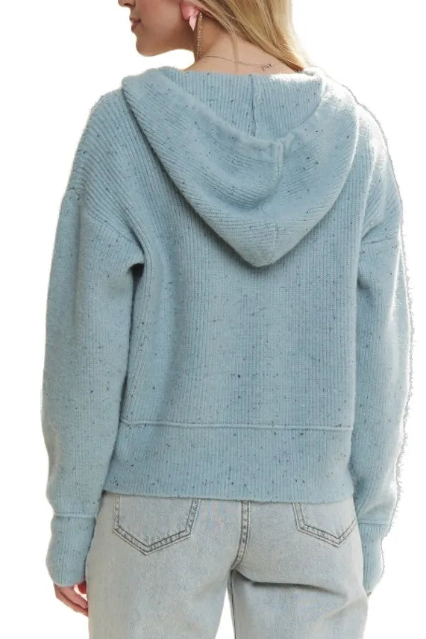 ADORA Hoodie Relaxed Fit Ribbed Cuffs Sweater Cardigan