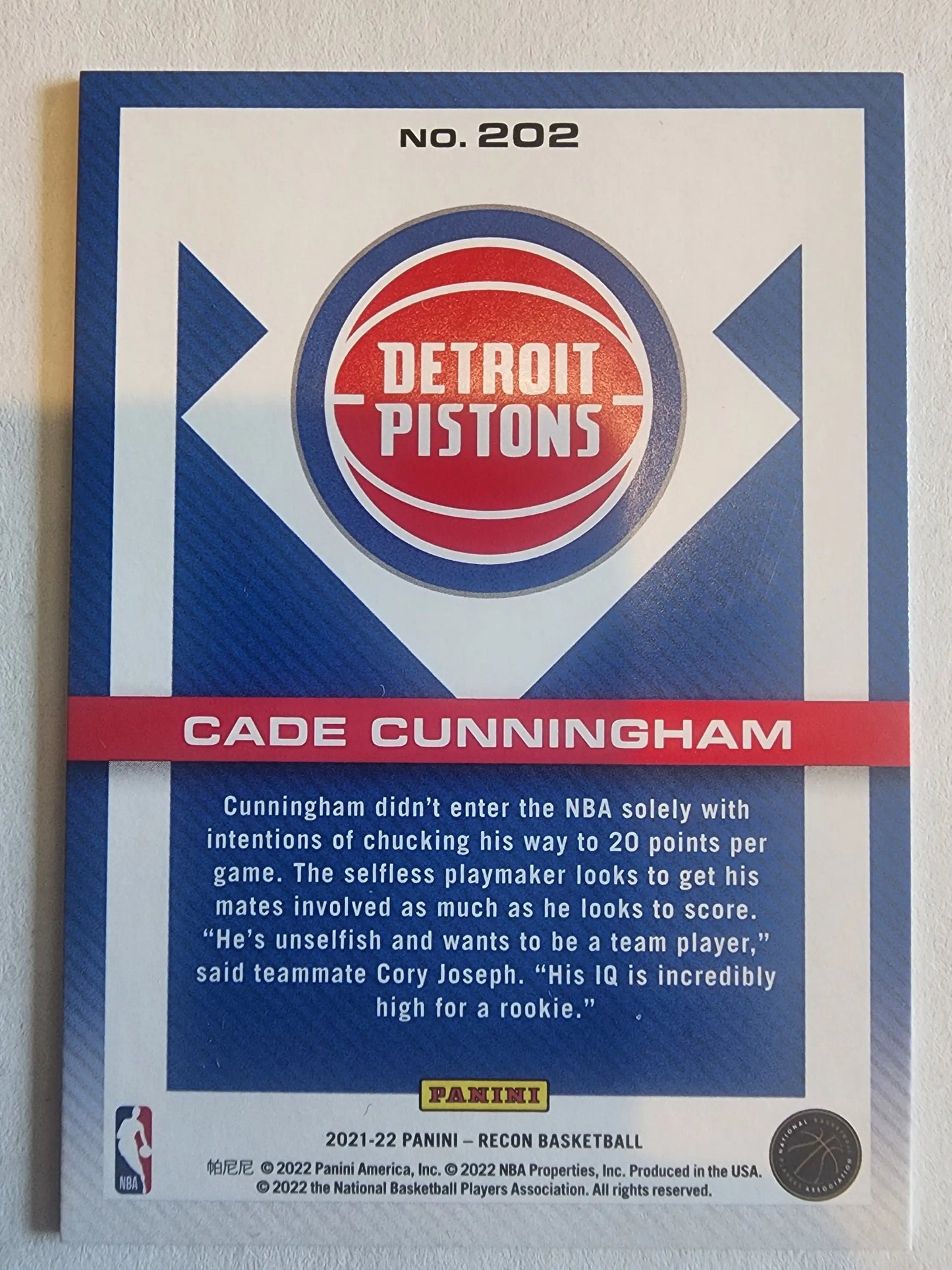 Cade Cunningham 2021 Panini Recon Holo Gold basketball card featuring RC design